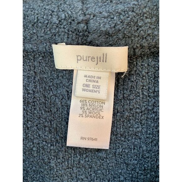 J Jill Pure Jill Sweater Women One Size Teal Mock Neck Lagenlook Oversized Hygge - Picture 4 of 12